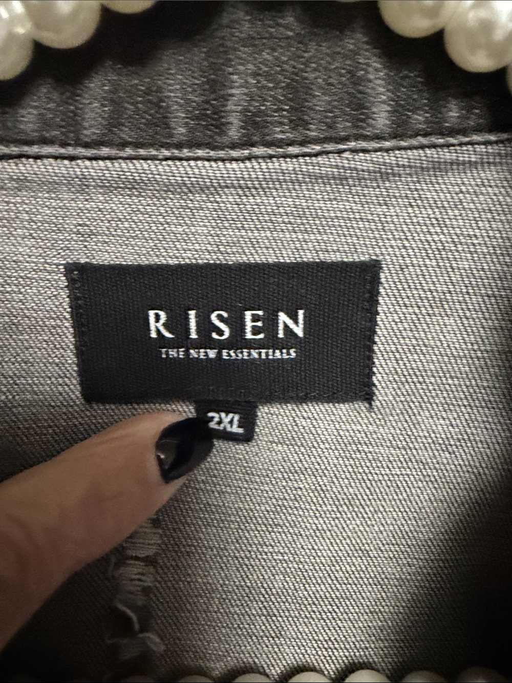 Risen Washed Black Distressed Denim Jacket - Picture 2 of 6